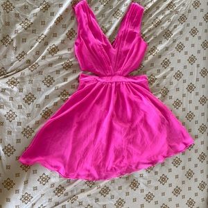 ASOS Pink Halter Dress with cutouts